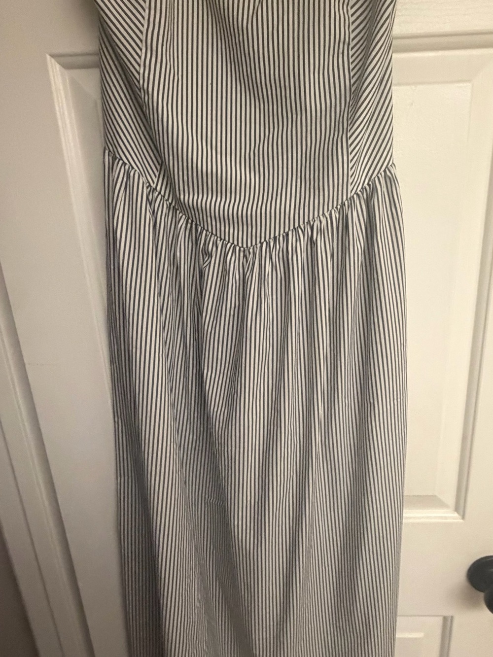 RVCA Black & White Strapless Striped Maxi Dress